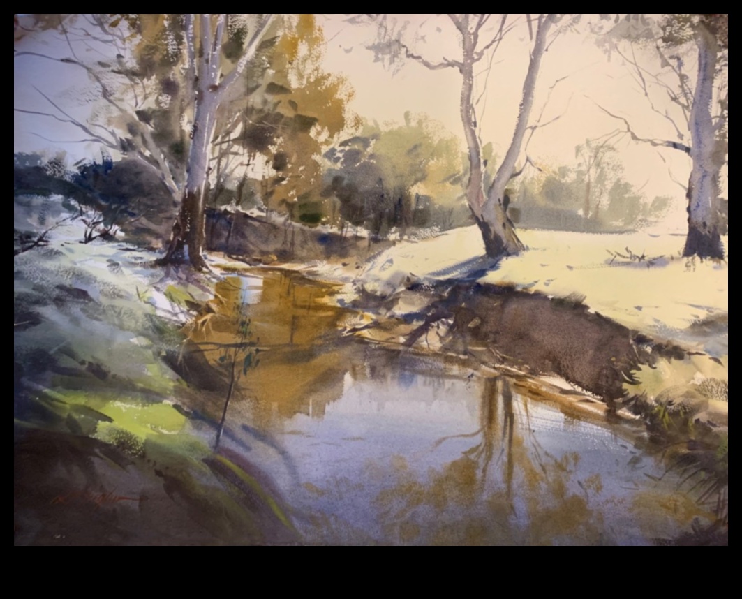 المياه المعبرة: التقاط الجوهر بألوان سائلة