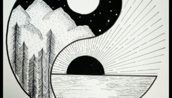 رسم الانسجام: تحقيق التوازن والوحدة باللونين الأبيض والأسود